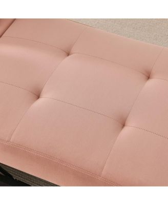 Modern Pull-Out Sleeper Chair Bed with Linen Fabric, Rolling Single Sofa Recliner for Living Room, Apartment, Office & Studio-Maison Boucle