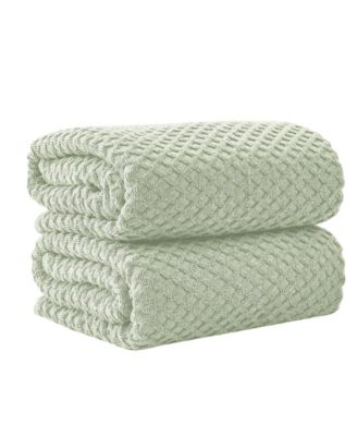 100% Cotton Diamond Waffle 2-Piece Oversized Bath Sheet Set