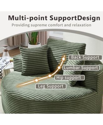 Round Sofa Bed with Memory Foam Sectional Couches for Living Room