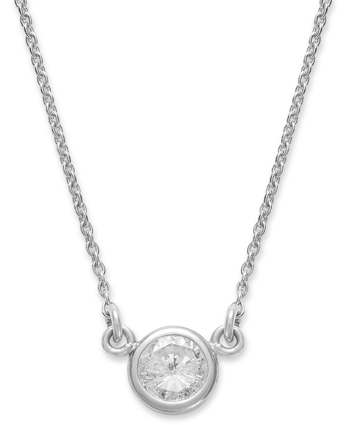 Bezel-Set Diamond Pendant Necklace (1/5 ct. t.w.) in 14K Gold or- White Gold