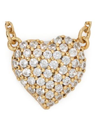Amour Cubic Zirconia Gold-Tone Pave Pendant Necklace