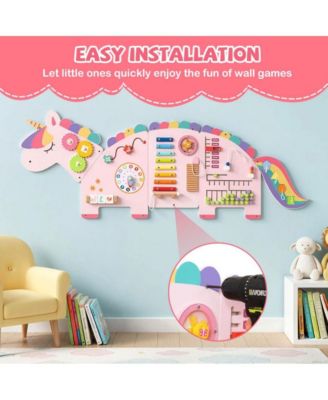 Kids Montessori Sensory Wall Busy Board with Eleven Learning Activities