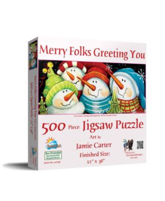 Merry Folks Greeting You 500 piece Jigsaw Puzzle for Adults  Christmas