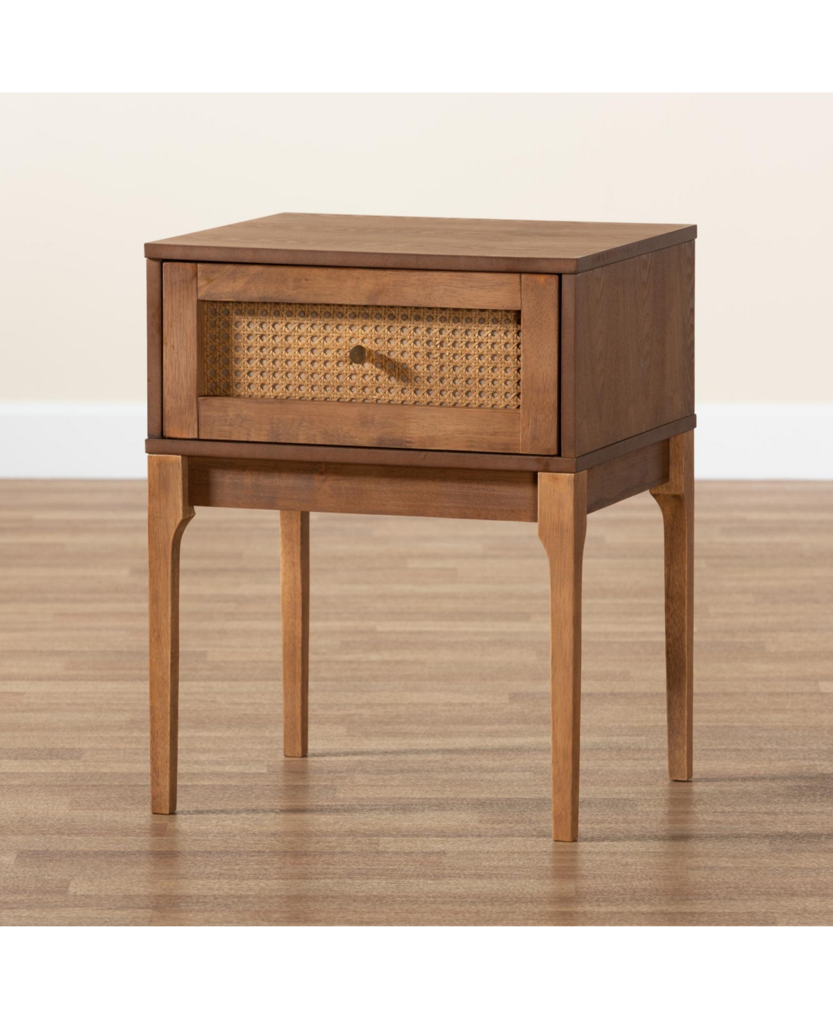 Baxton Studio Ramiel 18.7" Rattan Mid-Century Nightstand