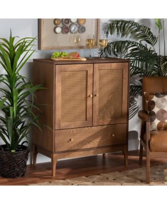 Boxton Studio Ramiel 30.1" Rattan Mid-Century Sideboard