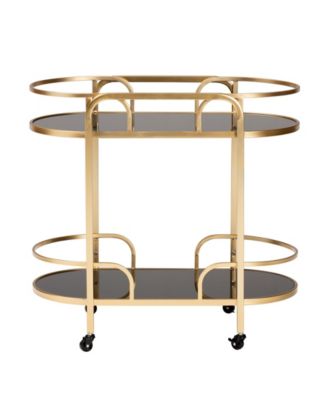 Furniture Leighton 18" Glass Contemporary Wine Cart