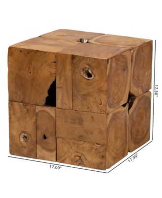 Eldora 17" Teak Root Rustic Transitional End Table