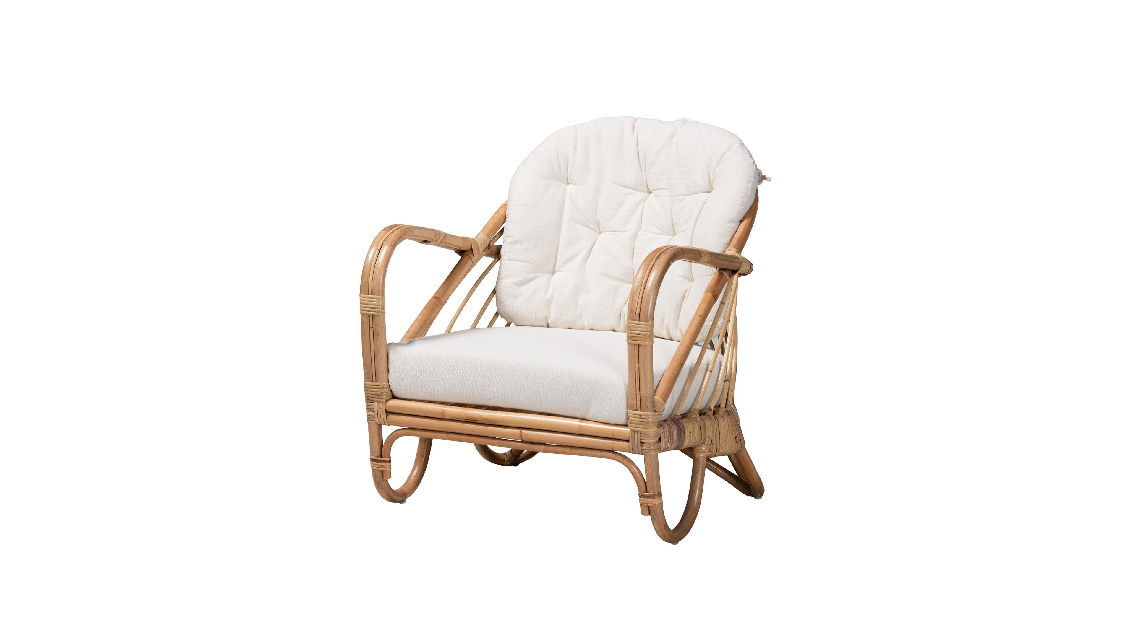 Furniture Aliane 30" Rattan Bohemian Armchair