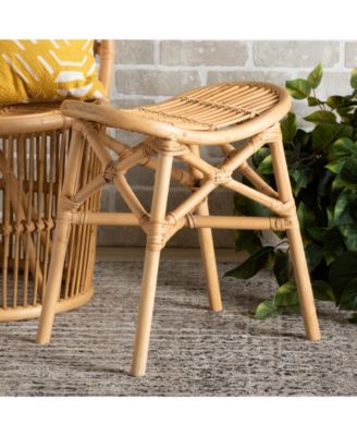Elgon 18.5" Rattan Bohemian Footstool