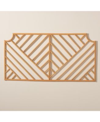 Giza 63.8" Bohemian Natural Brown Rattan Queen Wall-mount Headboard