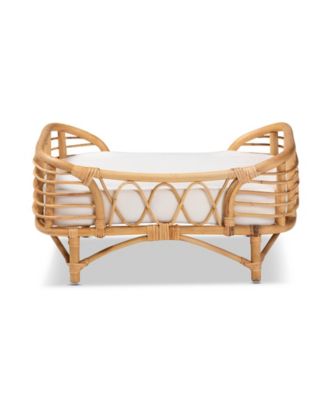 Malino 23.6" Rattan Bohemian Pet Bed with Cushion