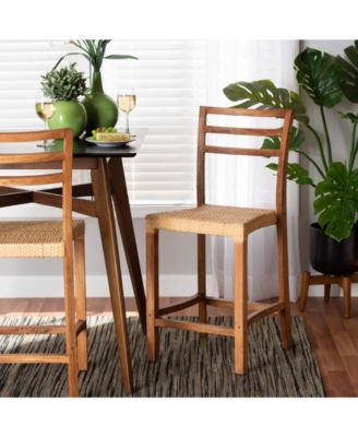 Arthur 19.5" Rattan Mid-Century Counter Stool