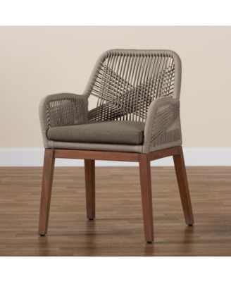 Jennifer 23.6" Wood Mid-Century Dining Armchair