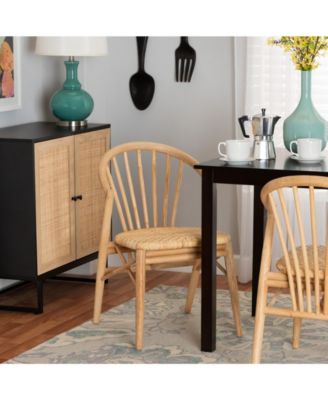 Kobe 21.3" Rattan Mid-Century Dining Chair