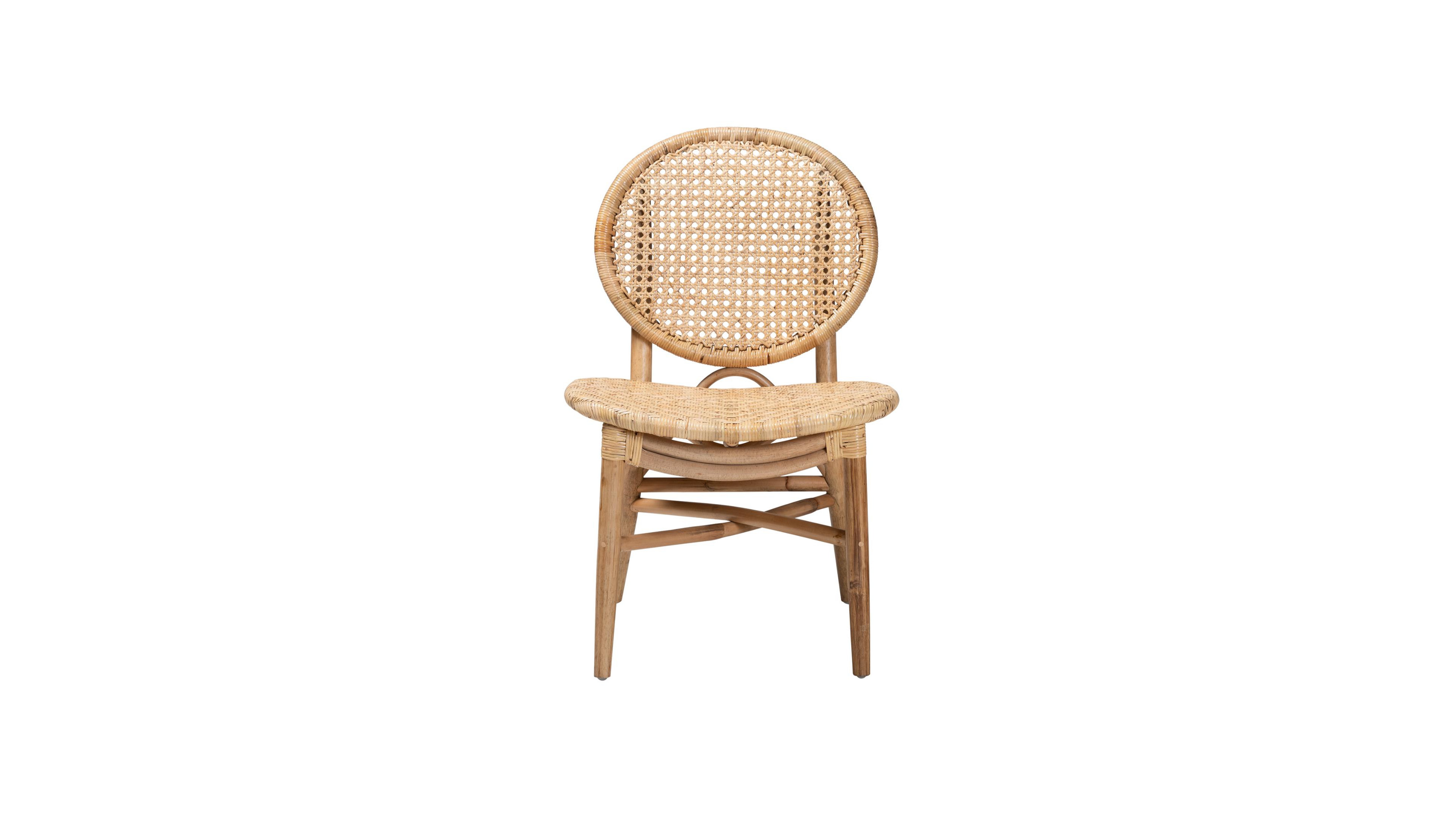 Furniture Osaka 23.6" Rattan Bohemian Dining Chair