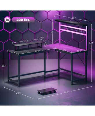 L Shaped Desk, Convertible Corner Desk for Small Space,