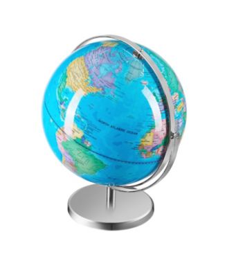 Illuminated World Globe 13" Educational LED Constellation Globe Metal Base