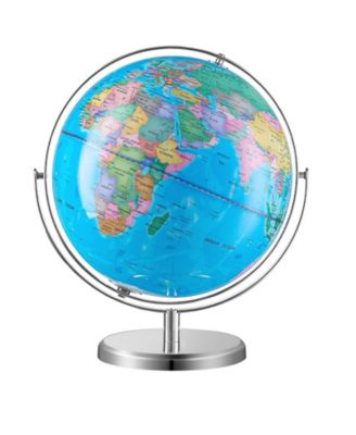 Illuminated World Globe 13" Educational LED Constellation Globe Metal Base