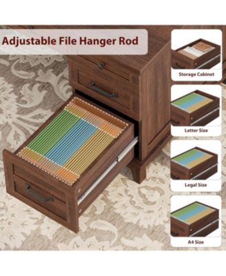 60" Farmhouse Executive Desk with File Drawers, Charging Station, Cabinet Storage, Home Office Computer Writing Desk