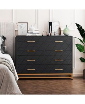 8-Drawer Dresser for Bedroom, Tall Chest with Soft-Close Glides, Metal Hardware, Anti-Tip Kit, Space-Saving Storage Organizer, 36.2" H