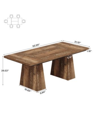 63-Inch Executive Desk, Large Office Computer Desk with Double Pedestal, Modern Simple Workstations