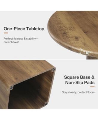 31.5-Inch Round Dining Room Table for 2-4, Farmhouse Small Kitchen Dinner Table, Rustic Brown