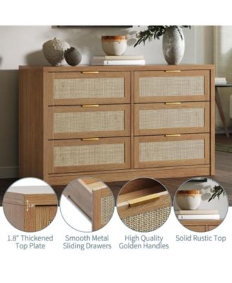 53" Rattan Dresser for Bedroom