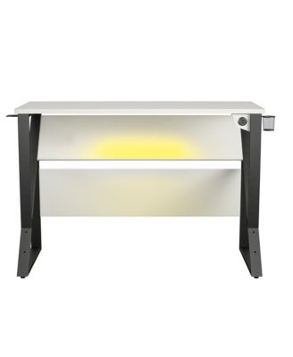 Genesis Electric Adjustable Height Gaming Desk with USB Charging and RGB Lighting White Ergonomic Standing Desk for Professional Gamers