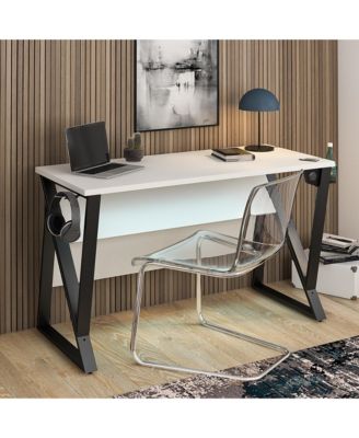 Genesis Electric Adjustable Height Gaming Desk with USB Charging and RGB Lighting White Ergonomic Standing Desk for Professional Gamers