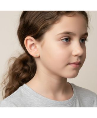 Kids 14K Gold Plated Star Dainty Five-Point Design Stud Earrings