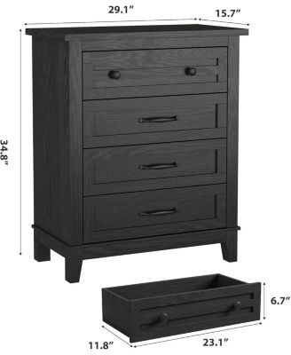 4 Dresser for Bedroom, 34.8 in Tall Vertical Drawer Dresser