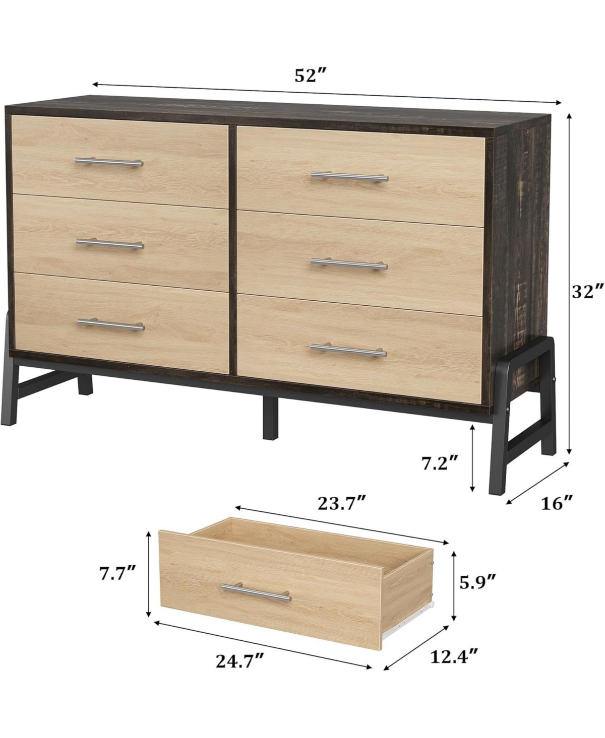 Gaomon 6 - Drawer Dresser - Mdf & Pb Board, R