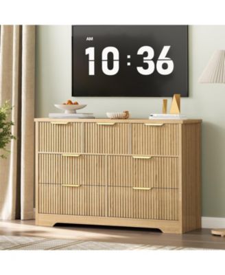 Fluted Dresser for Bedroom with 7 Drawers, 47.24" Wide Modern Chest Drawers