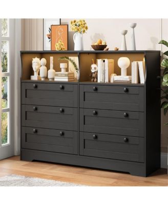 Wooden 6-Drawer Bedroom Dresser Chest