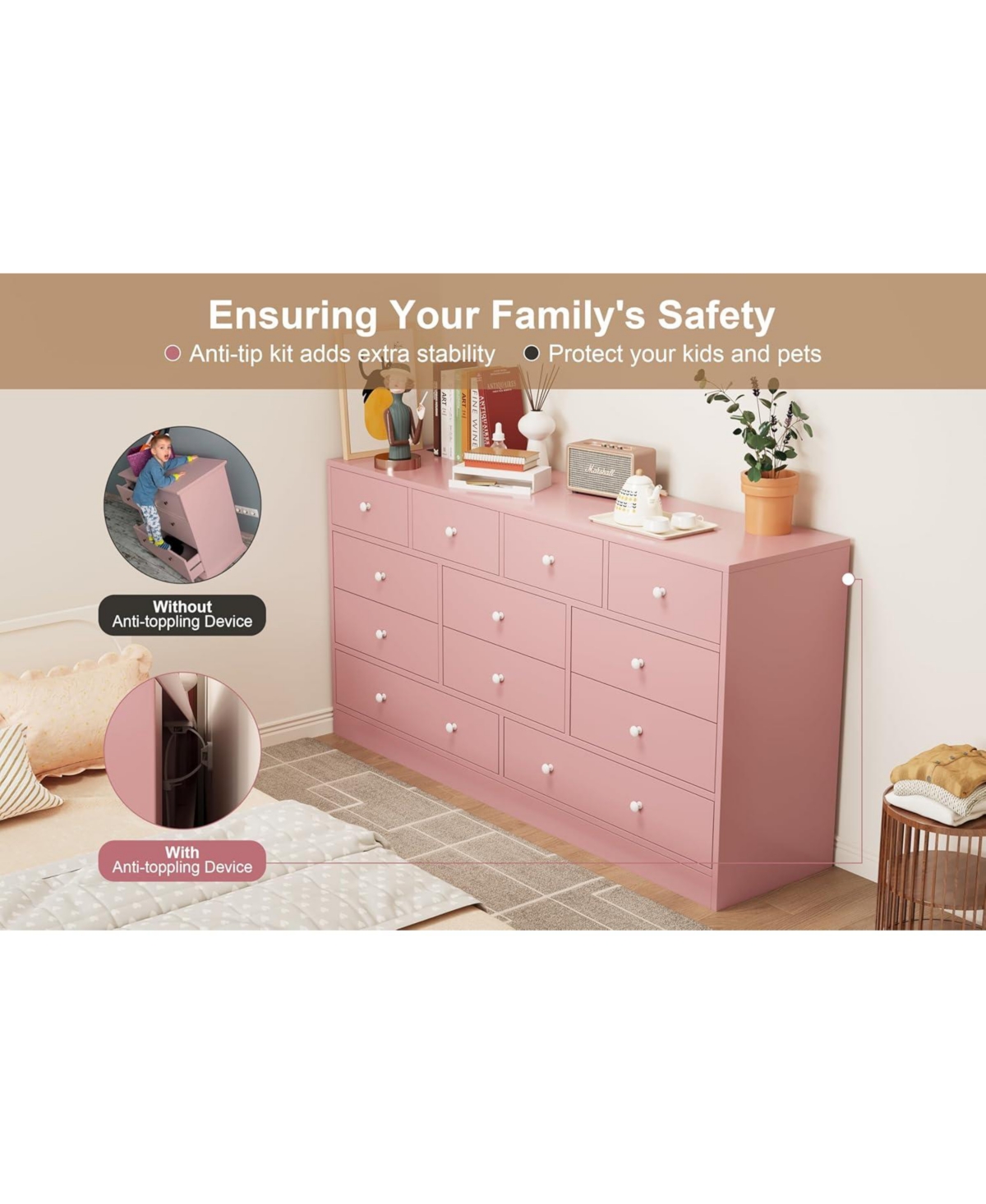 Gaomon 12 Drawer Dresser for Bedroom