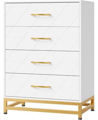 4-Drawer Engineered Wood Soft-Close Glides, Anti-Tip Kit, Space-Saving Design Tall Dresser