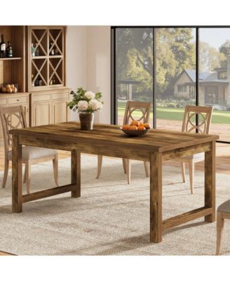 Modern Dining Table, 63 x 31.5 Inch Large Farmhouse Wood Table, Kitchen Dining Room Table