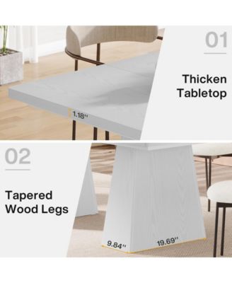 63-Inch Dining Table with Double Pedestal Base, Modern Kitchen Tabl, Espresso Brown