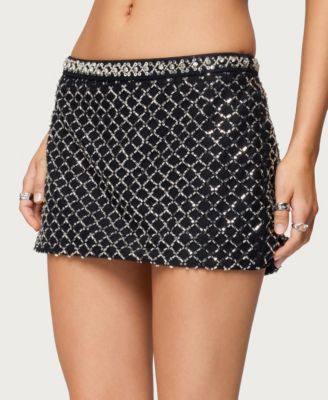 Women's Jenny Beaded Mesh Mini Skirt