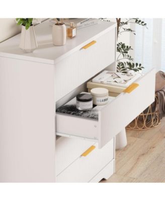 Fluted Dresser for Bedroom with 4 Drawers