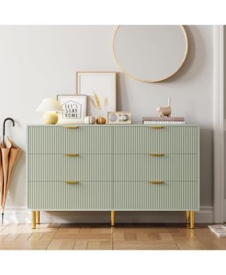 6 Drawer Dresser for Bedroom, Large Dresser Chest of Drawers, Modern Wood Storage Dresser Organizer