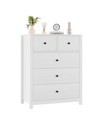 5 Drawer Dresser for Bedroom, Modern Tall Dresser Organizer with Storage Drawers