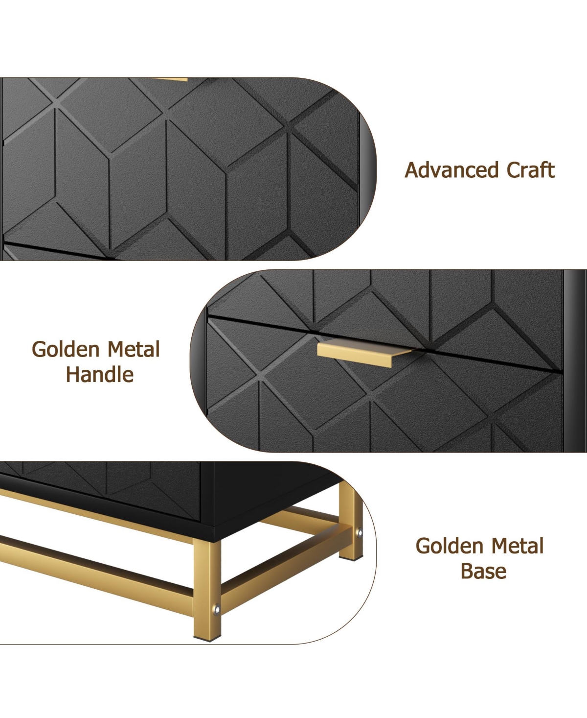 gaomon 3 Drawer Dresser, Wood Chest Drawers with Storage for Closet, Bedroom, Dresser Modern Bedside Nightstand