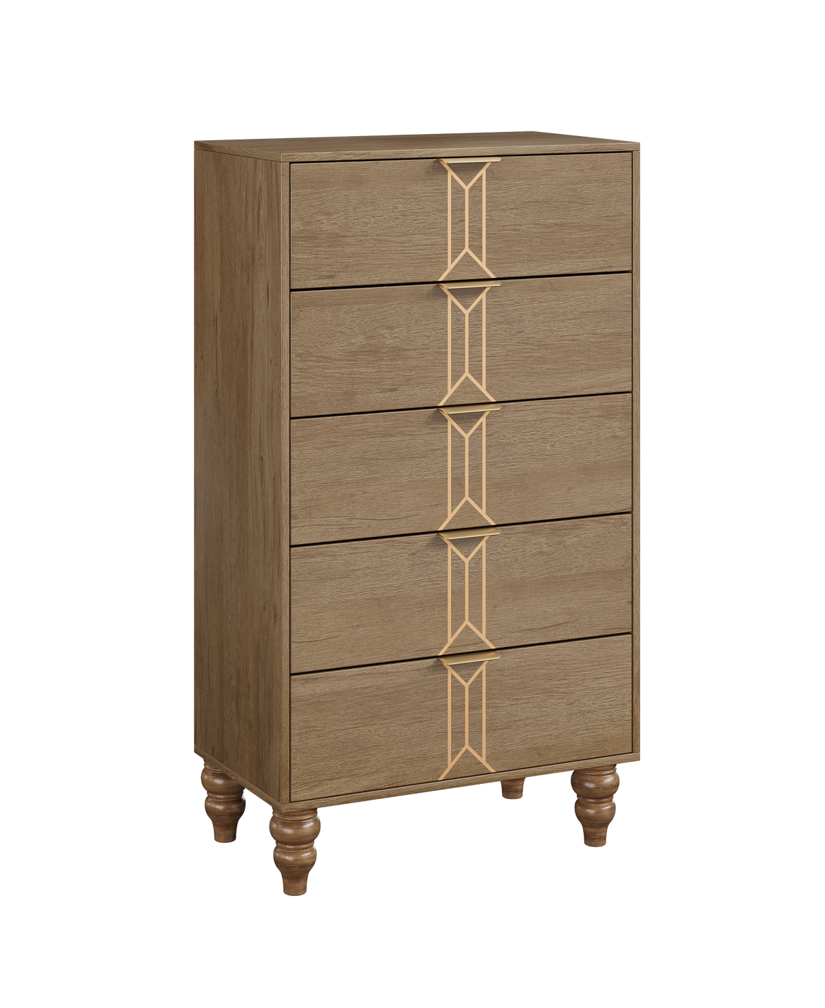 gaomon Wooden Storage Cabinet with Gold Accents, Tall Durable Organizer for Home Office, 23.62" x 15.75" x 49.21"