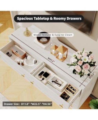 Farmhouse 6-Drawer Bedroom Dresser, 47.2" Wide Rustic Chest with Bar Pulls and Natural Texture for Living Room or Entryway