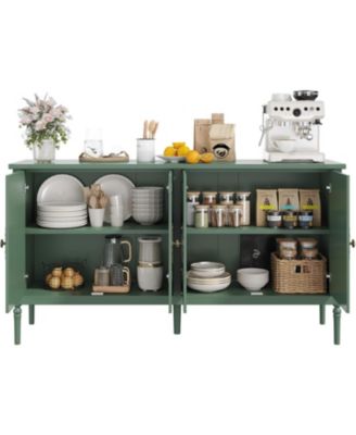 59" Wide Wood with Storage for Kitchen, Dining Room, Living Room or Entryway Buffet Cabinet