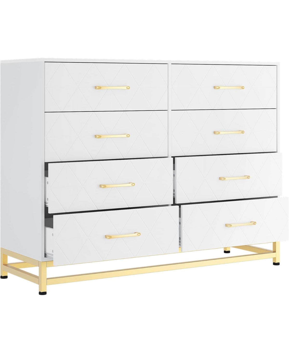 gaomon Modern 8-Drawer Wooden Bedroom Dresser Freestanding Storage Organizer