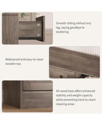 12-Drawer Wooden Bedroom Dresser, Wide Chest with Storage Organizer & TV Stand for 65" TV, Clothes Storage for Living Room, Hallway, 61"x15.75"