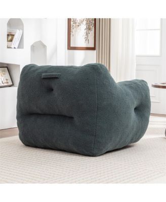 Giant Bean Bag Sofa with Armrests High-Density Foam Stuffed Lazy Sofa for Adults Removable Washable Cover