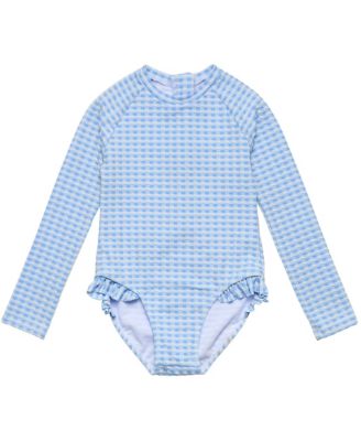Little Girls Seaside Gingham Leg Frill Surf Suit